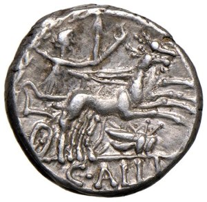 Roman coins Republic - Aelia - C. Allius Bala - Denarius (92 B.C.) Head d...