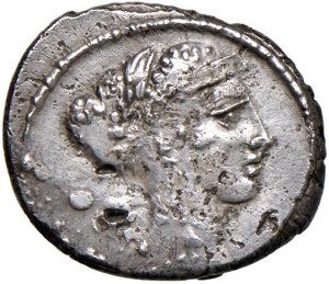 Roman coins Republic - Carisia - T. Carisius - Denarius (46 B.C.) Head of...