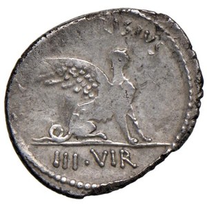 Roman coins Republic - Carisia - T. Carisius - Denario (46 a.C.) Testa de...