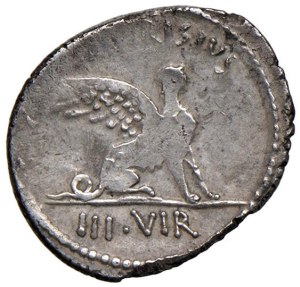 Roman coins Republic - Carisia - T. Carisius - Denarius (46 B.C.) Head of...