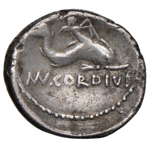 Roman coins Republic - Cordia - Mn. Cordius Rufus - Denario (46 a.C.) Tes...