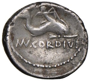 Roman coins Republic - Cordia - Mn. Cordius Rufus - Denarius (46 B.C.) Tes...