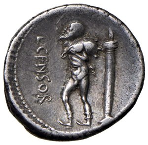 Roman coins Republic - Marcia - L. Censorinus - Denarius (82 B.C.) Head d...