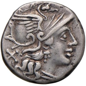 Roman coins Republic - Pinaria - Pinarius Natta - Denario (149 a.C.) Test...