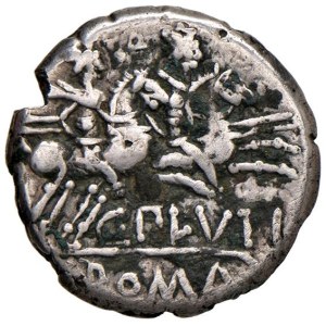 Roman coins Republic - Plutia - C. Plutius - Denario (121 a.C.) Testa di ...