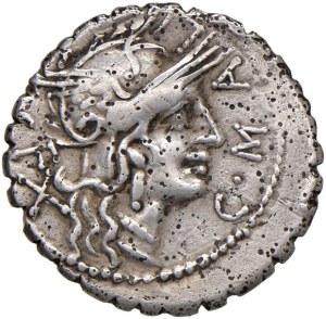Roman coins Republic - Poblicia - C. Malleolus C. f. - Denarius (118 BC)...