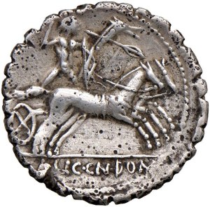 Roman coins Republic - Poblicia - C. Malleolus C. f. - Denarius (118 BC)...