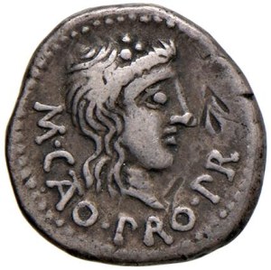Roman coins Republic - Porcia - M. Porcius Cato - Quinarius (89 B.C.) Test...