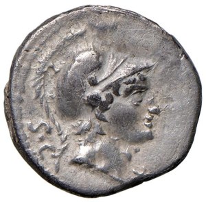Roman coins Republic - Rustia - L. Rustius - Denarius (74 B.C.) Head of R...