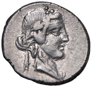 Roman coins Republic - Titia - Q. Titius - Denarius (90 B.C.) Head of Bac...