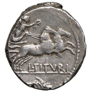 Roman coins Republic - Tituria - L. Titurius - Denario (89 a.C.) Testa di...
