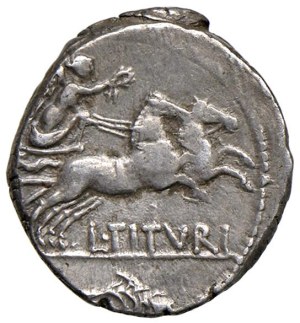 Roman coins Republic - Tituria - L. Titurius - Denarius (89 B.C.) Head of...