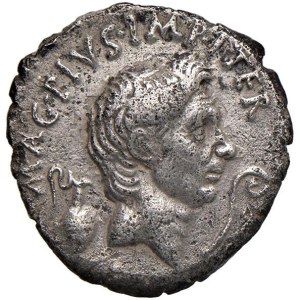 Roman coins Republic - Sextus Pompeius - Denarius (42-40 B.C.) Head to d. - R...