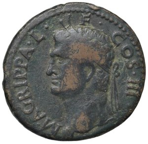 Roman coins Empire - Agrippa - Axis - Head to s. - R/ Standing Neptune of...