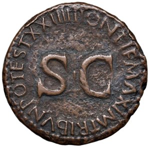 Roman coins Empire - Tiberius (14-37) Axis - Head to s. - R/ SC - RIC 44...