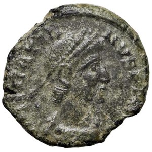 Roman coins Empire - Graziano (367-385) AE 4 (Lugdunum) Busto diademato...