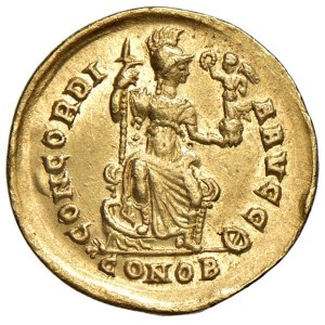 Roman coins Empire - Onorio (393-423) Solido (Costantinopoli) Busto elm...
