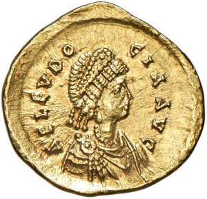 Roman coins Empire - Eudocia (wife of Theosodium II) Tremisse (Constants...