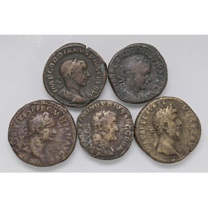 Roman coins Empire - Lotto di cinque sesterzi...