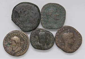 Roman coins Empire - Lot of five bronze...