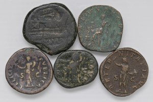 Roman coins Empire - Lot of five bronze...