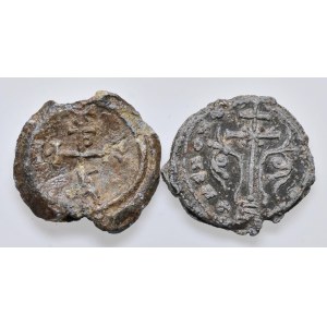 Byzantine coins - BISANZIO Lotto di due sigilli bizantini in piombo ...