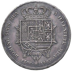 Italian coins - FLORENCE Charles of Bourbon (1803-1807) Dena 1807 - G...