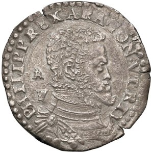 Italian coins - NAPOLI Filippo II (1554-1598) Mezzo ducato sigla I...