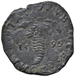 Italian coins - NAPLES Philip III (1598-1621) Tornese 1599 - Magl...