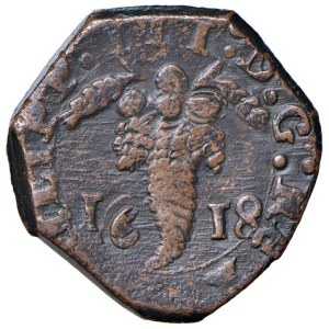 Italian coins - NAPLES Philip III (1598-1621) Tornese 1618 initials ...