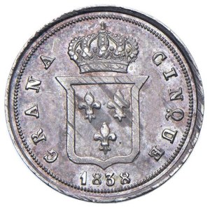 Italian coins - NAPLES Ferdinand II (1830-1859) 5 Grana 1838 - No...