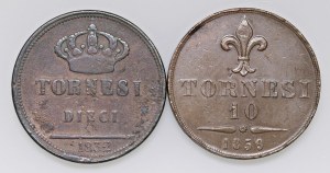 Italian coins - NAPLES Ferdinand II (1830-1859) Lot of two coins...