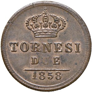 Italian coins - NAPOLI Ferdinando II (1830-1859) 2 Tornesi 1858 - ...