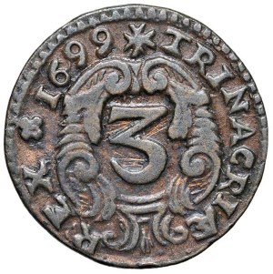 Italian coins - PALERMO Charles II (1665-1700) 3 Piccioli 1699 - MIR...