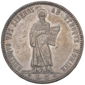 Italian coins - SAN MARINO 5 Lire 1898 - Gig. 17 AG (g 25.00) Mark...
