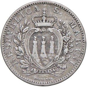 Italian coins - SAN MARINO 2 Lire 1906 - Gig. 26 AG (g 9.95)...
