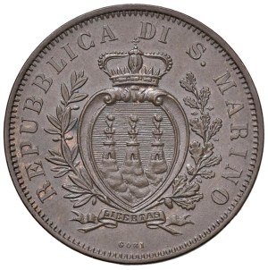 Italian coins - SAN MARINO 10 cents 1875 - Gig. 30 CU (g 10.09...