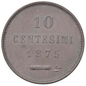 Italian coins - SAN MARINO 10 cents 1875 - Gig. 30 CU (g 10.09...