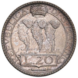 Italian coins - SAN MARINO 20 Lire 1931 - Gig. 2 AG (g 15,00) Segn...