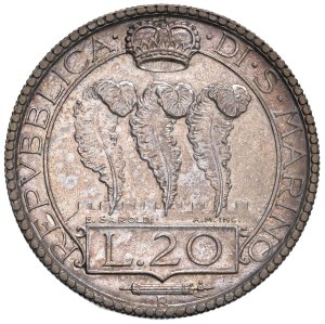 Italian coins - SAN MARINO 20 Lire 1931 - Gig. 2 AG (g 15.00) Mark...