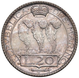 Italian coins - SAN MARINO 20 Lire 1932 - Gig. 3 AG (g 15.00) Marks...