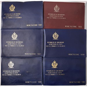 Italian coins - SAN MARINO Divisionali 1987, 1988, 1989, 1990, 199...
