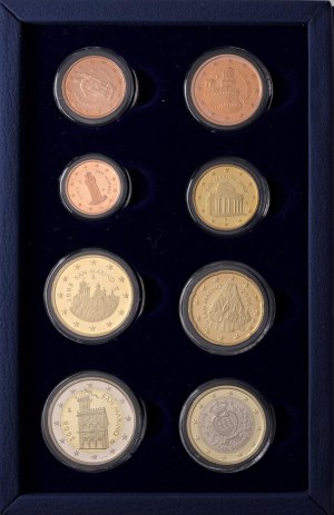 Italian coins - SAN MARINO Divisional 2008 - Lot of 8 coins in...