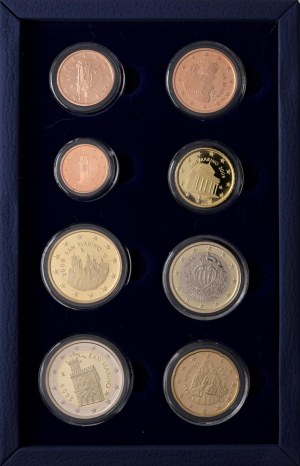 Italian coins - SAN MARINO Divisionale 2009 - Lot of 8 coins in...