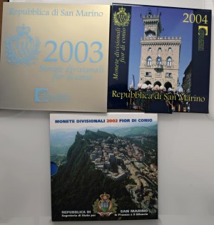 Italian coins - SAN MARINO Divisionals 2002, 2003, 2004, 2005 - Lo...