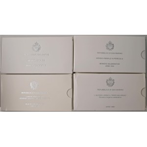 Italian coins - SAN MARINO Dittici 1995 Vespucci, 1997 Mondo anima...