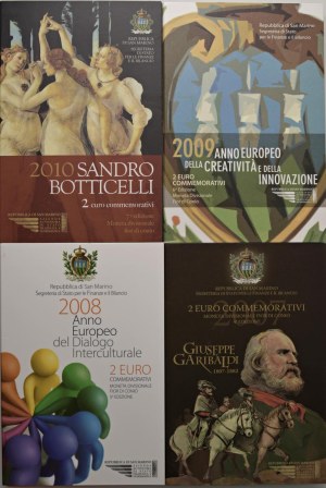 Italian coins - SAN MARINO 2 Euro 2004 Borghesi, 2006 Colombo, 200...