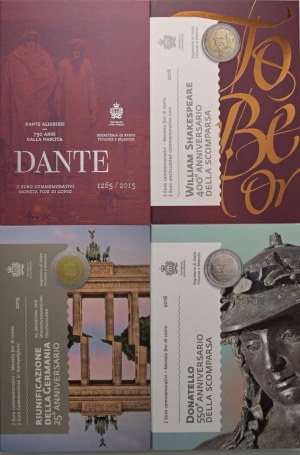 Italian coins - SAN MARINO 2 Euro 2015 Germany, 2015 Dante, 2016 ...