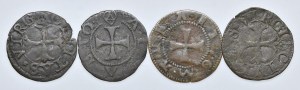 Italian coins - SIENA Lot consisting of four one-quarter pieces....