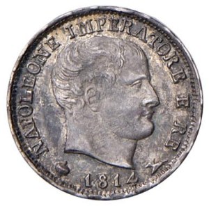 Napoleonic Coins Minted in Italy - Napoleon (1805-1814) Milan - 5 Soldi 1814 - Gig....
